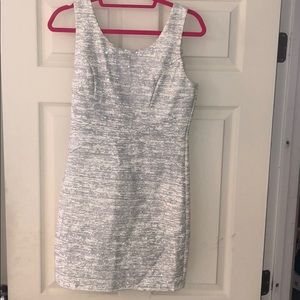 White and silver glitter dress with zipper